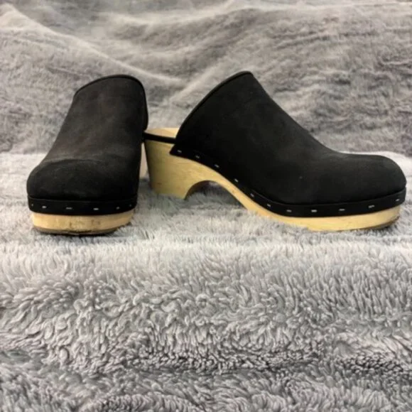 LOFT Black NuBuck Clogs - Size 9 - Picture 3 of 4